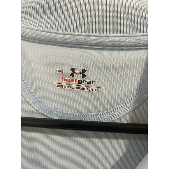 Mens Golf Polo Under Armour Baby Blue Small - Picture 3 of 3